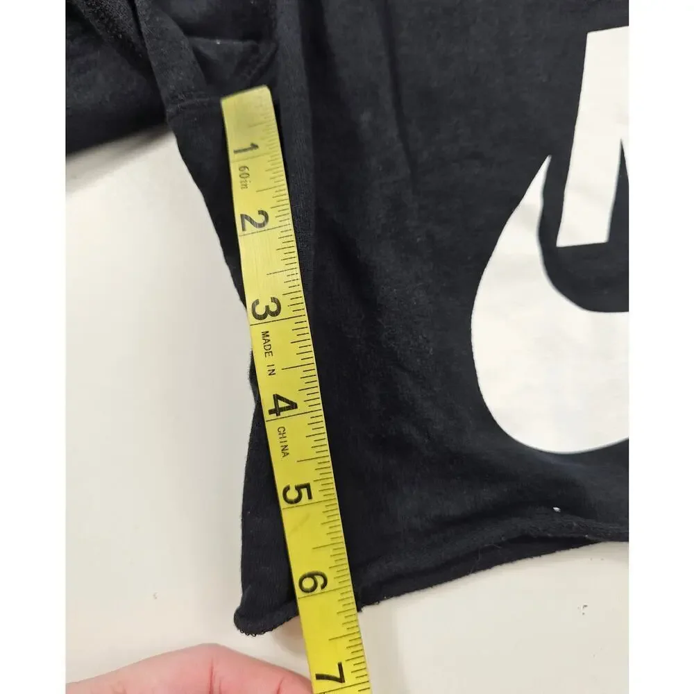 Nike Boys cotton drawstring waist pocket shorts small black white comfort S y2k
